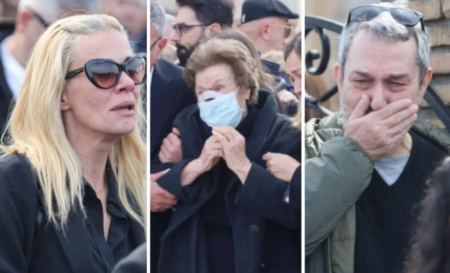 Συντετριμμένοι στην κηδεία της Καίτης Κωνσταντίνου ηθοποιοί και μητέρα
