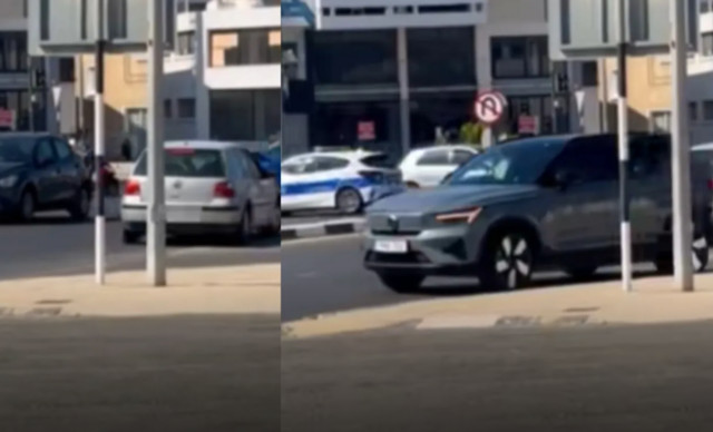 Info: Η στιγμή που όχημα κινείται στο αντίθετο ρεύμα στη Λάρνακα (BINTEO)