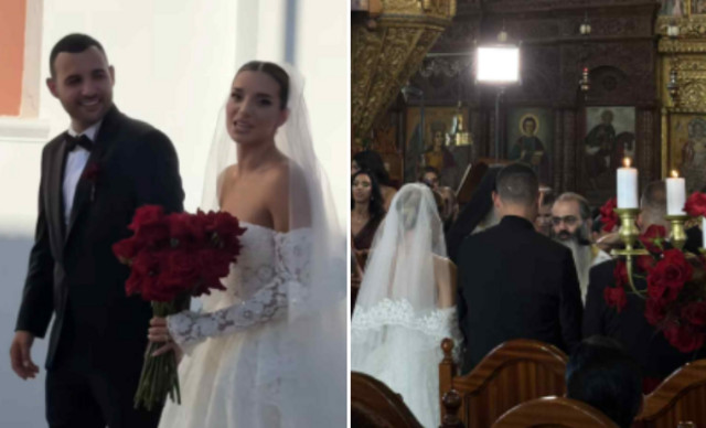 Μαρία Πορφυρίου – Γιώργος Καλής: Just Married σε μια εκκλησία γεμάτη τριαντάφυλλα