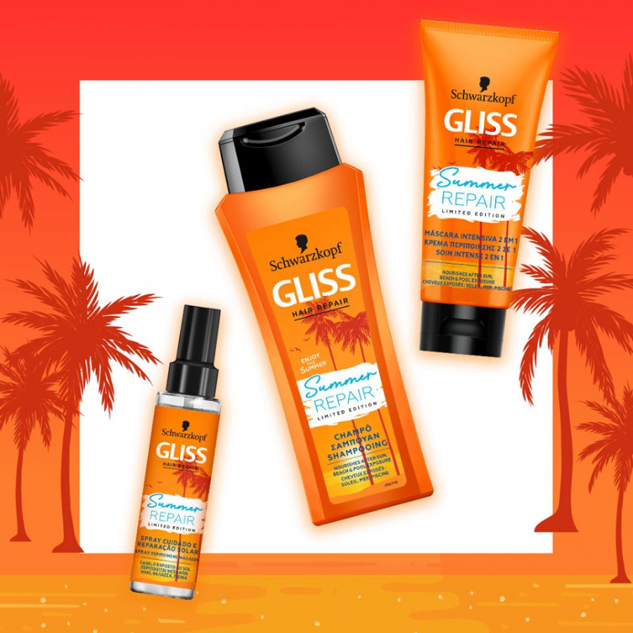 Καλοκαιρινή σειρά περιποίησης μαλλιών: Gliss Summer Repair