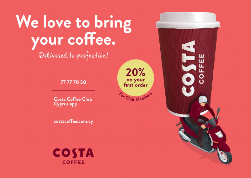 Hot νέα από το Costa Coffee…  που λατρεύει να φέρνει τον καφέ σου όπου κι αν είσαι!