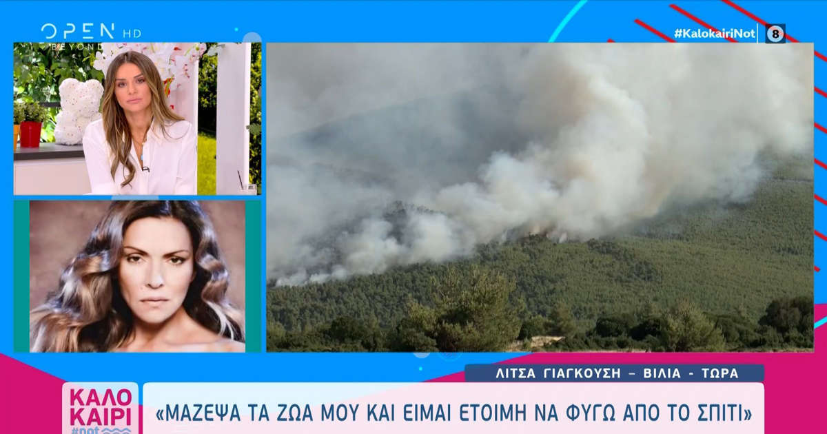 Στιγμές αγωνίας για τη Λίτσα Γιαγκούση: «Είμαι 300 μέτρα από τη φωτιά - Είναι τραγικό, ετοίμασα βαλίτσα»