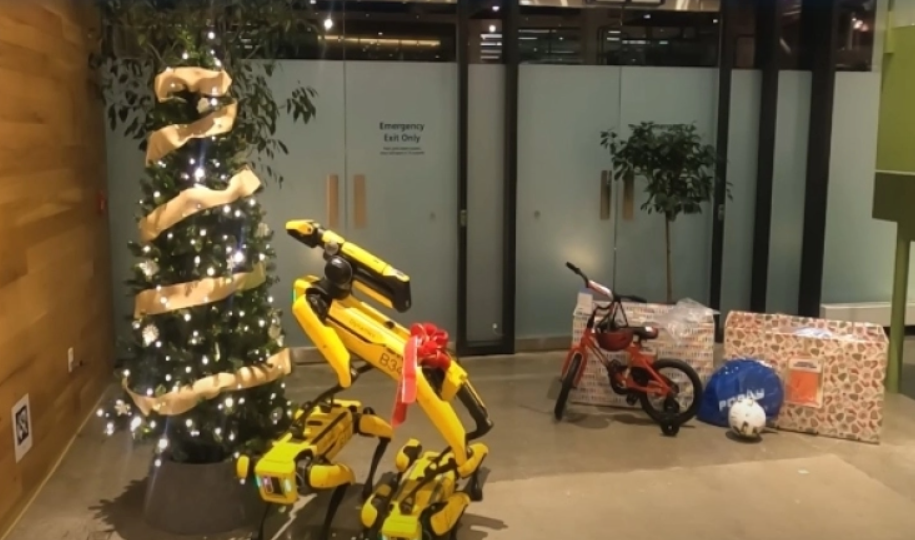 Ρομποτικά «σκυλιά» στολίζουν χριστουγεννιάτικο δέντρο (ΒΙΝΤΕΟ)