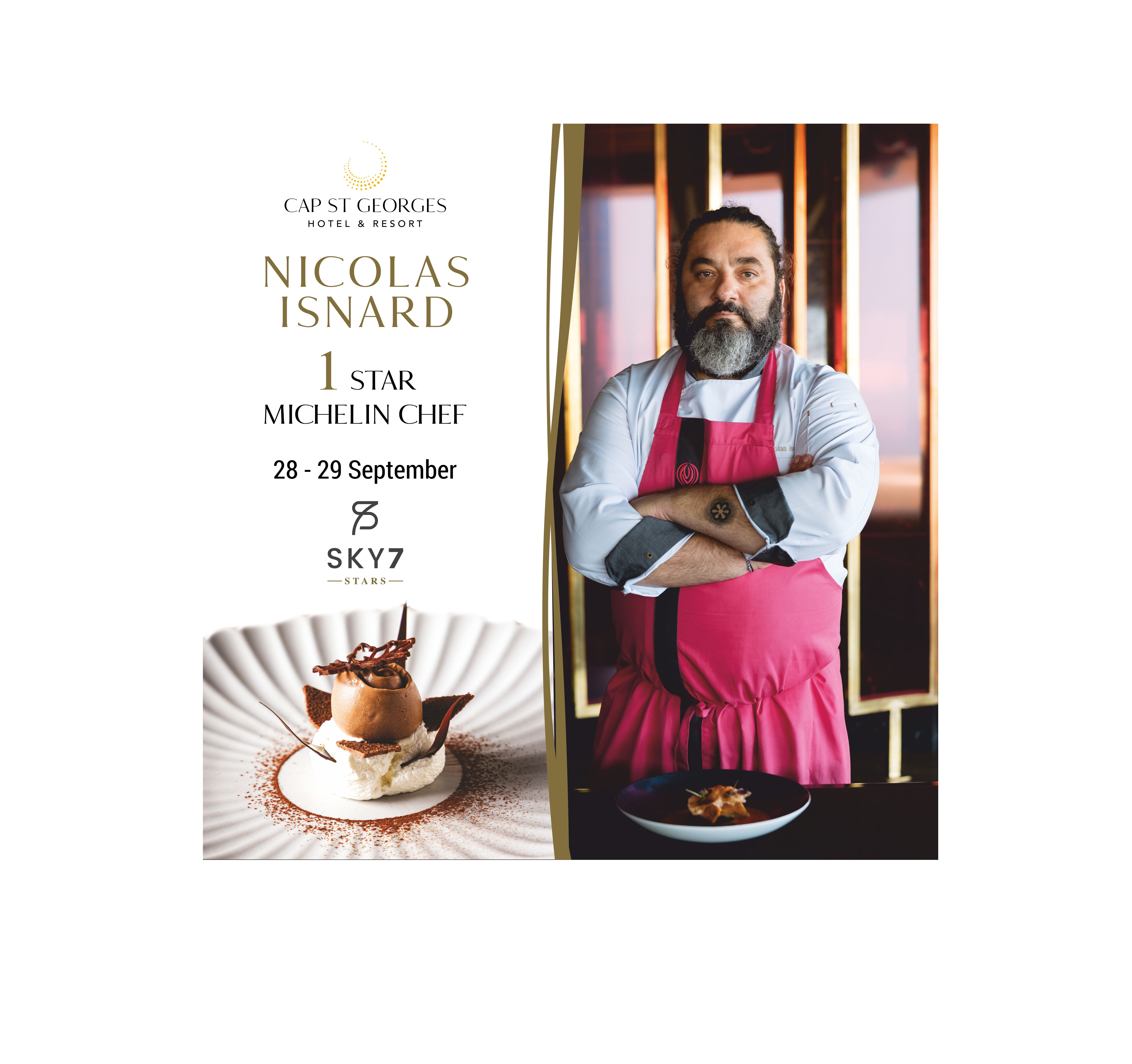 Ο Γάλλος σεφ Nicolas Isnard με ένα αστέρι Michelin στο Cap St Georges Hotel & Resort