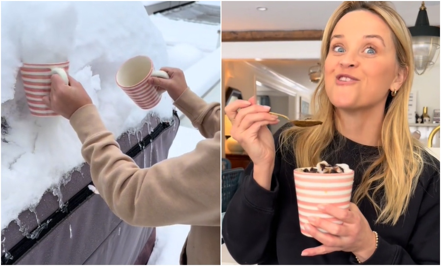 Η Reese Witherspoon τρώει χιόνι και προκαλεί αντιδράσεις