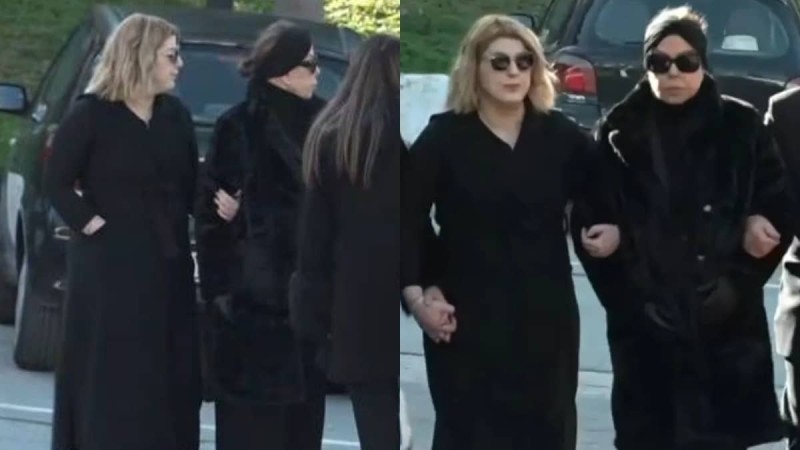 Άντζελα Δημητρίου: Χέρι-χέρι με την κόρη της στην κηδεία της μητέρας της