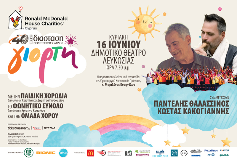 Το RMHC® Κύπρου παρουσιάζει την «Γιορτή» του φετινού καλοκαιριού!