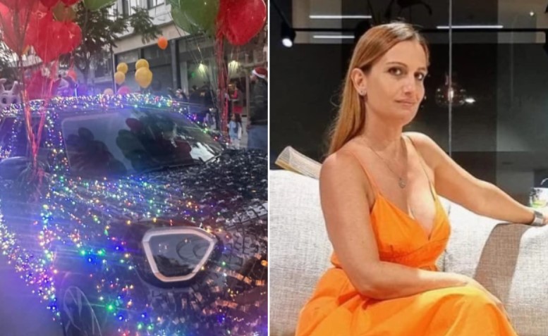 Η Γωγώ Αλεξανδρινού με αυτοκίνητο γεμάτο λαμπιόνια - Δείτε τα στιγμιότυπα