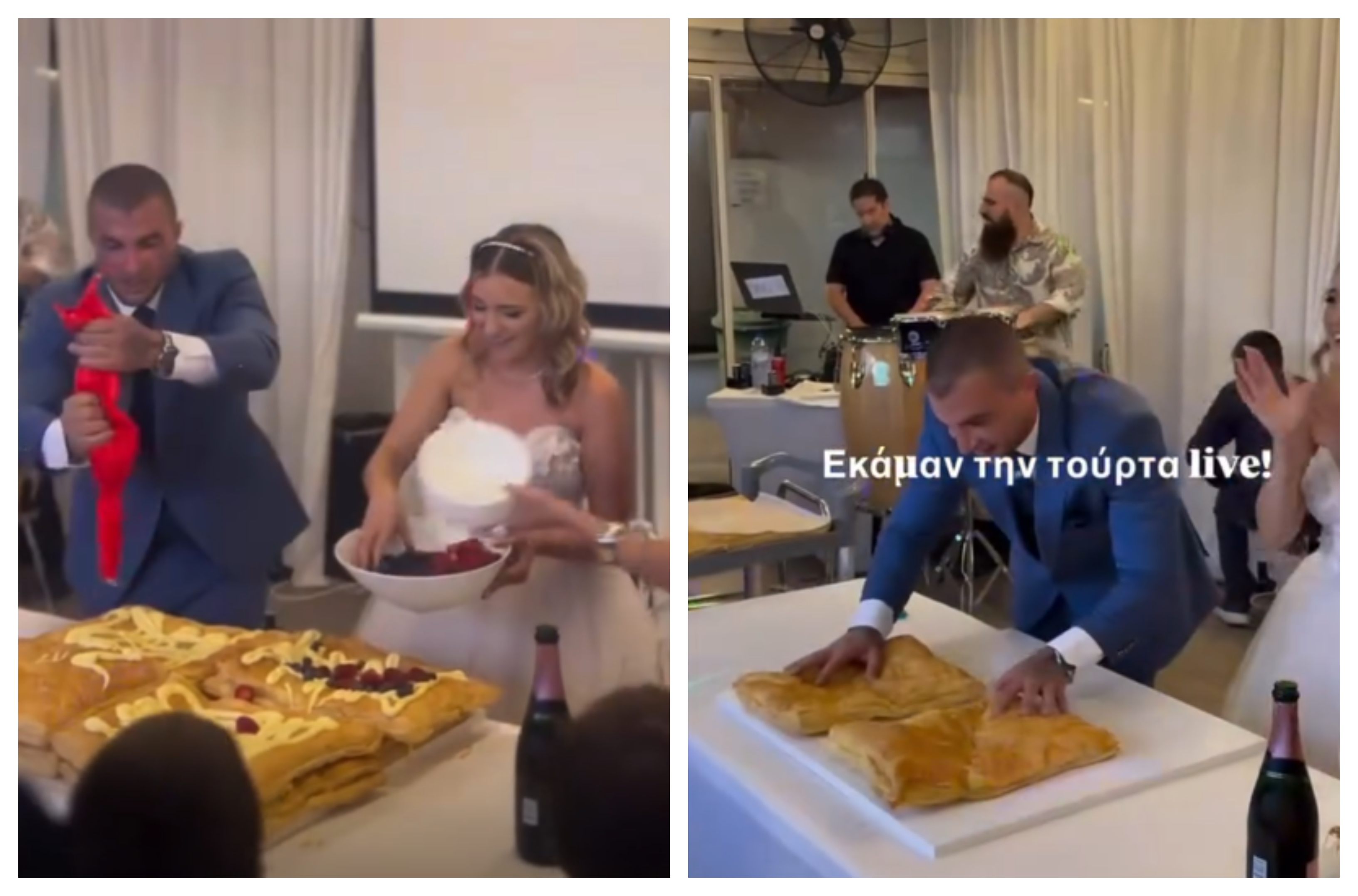 Γάμος Theo Ελευθερίου: Έφτιαξε live τη γαμήλια τούρτα μπροστά στους καλεσμένους (ΒΙΝΤΕΟ)