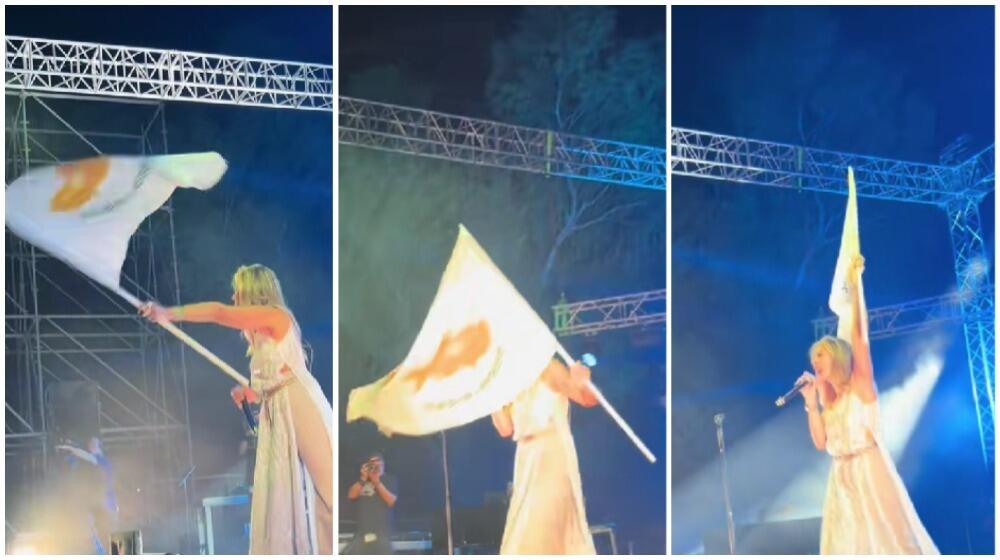 Η Νατάσσα Μποφίλιου πήρε την κυπριακή σημαία στη Λευκωσία και φώναζε: “Λευτεριά στην Κύπρο”