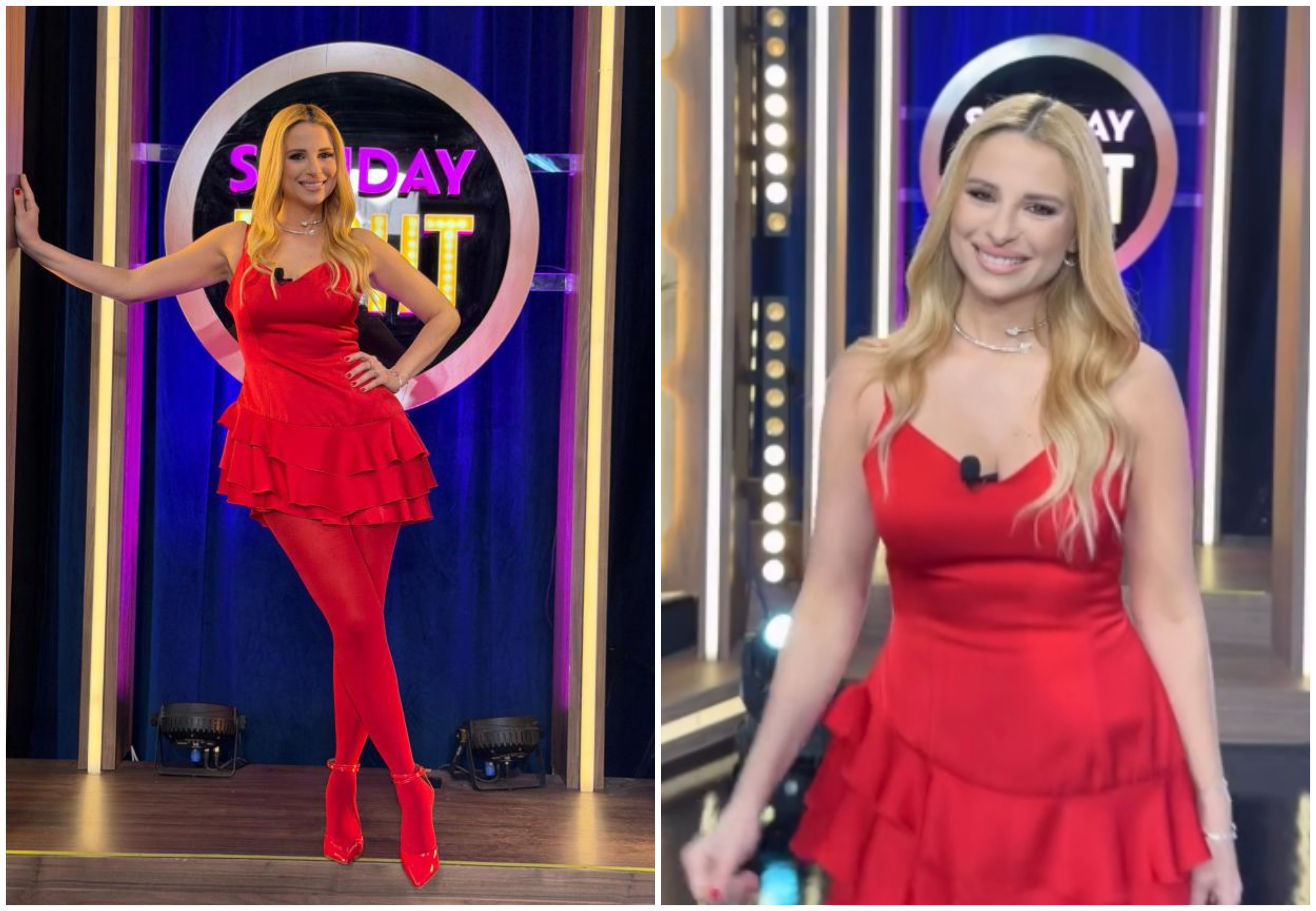 Η Χριστιάνα Αριστοτέλους έκλεψε τις εντυπώσεις με total red εμφάνιση στο «Sunday Night»