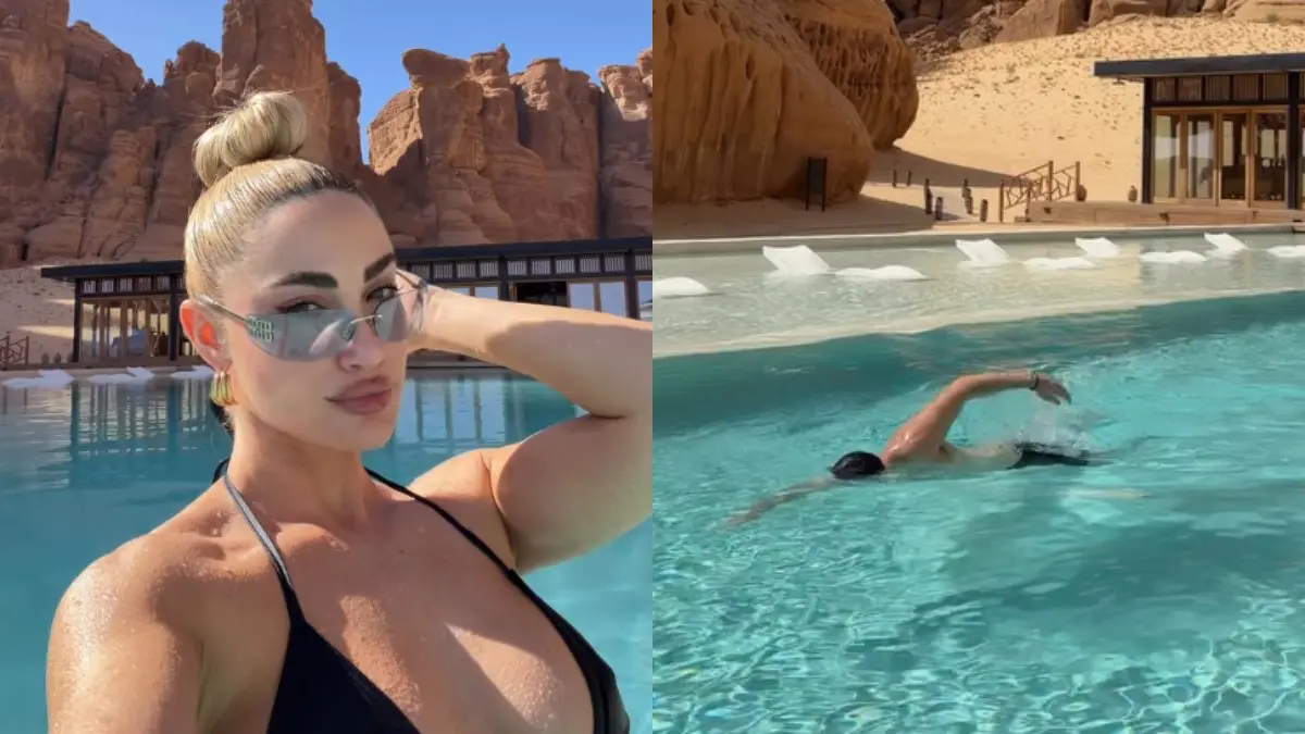 Ιωάννα Τούνη: Το τρυφερό βίντεο με τον σύντροφό της στην πισίνα του ξενοδοχείου τους στην Έρημο