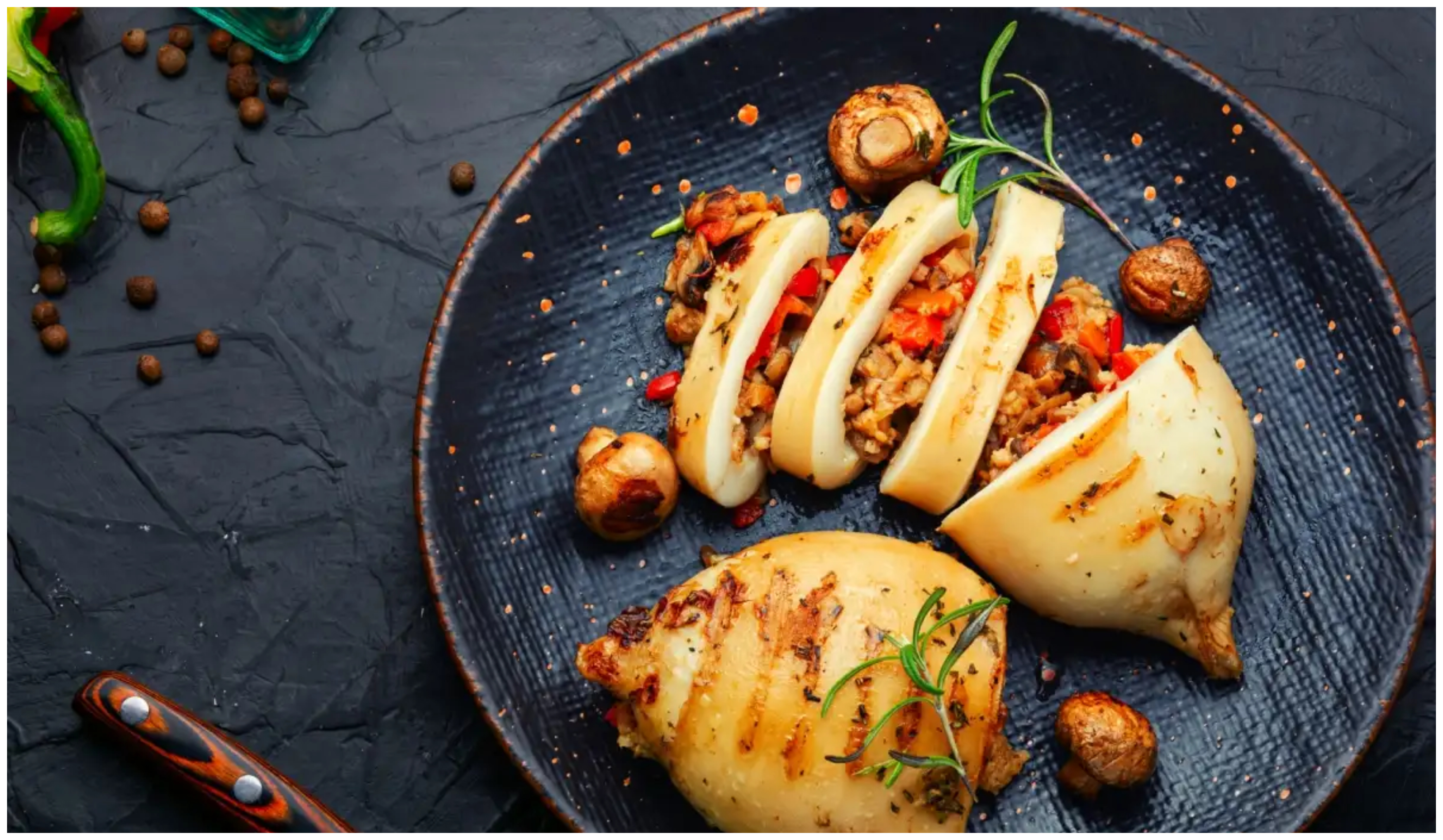 Νόστιμη συνταγή για καλαμάρια γεμιστά με μανιτάρια