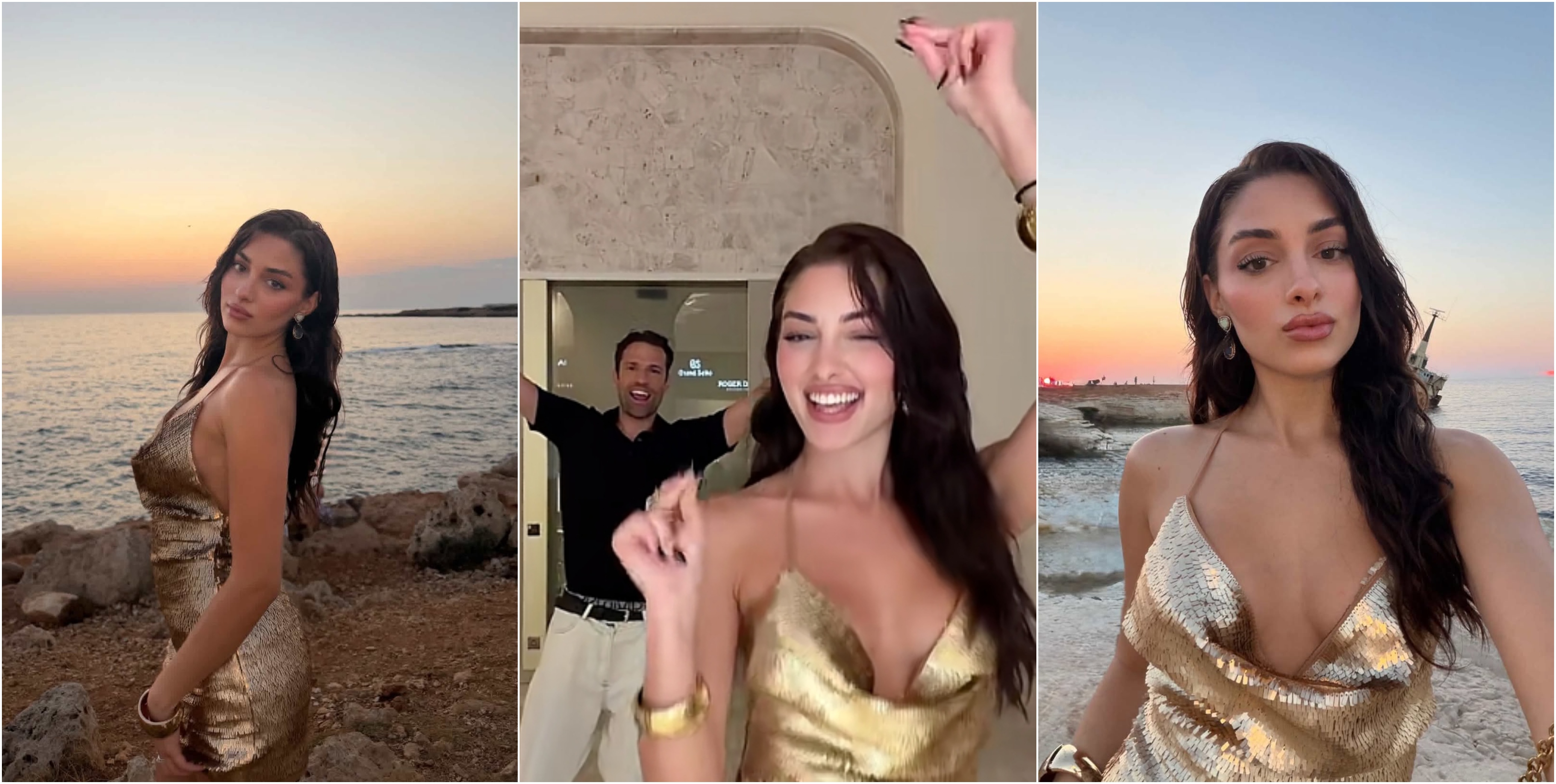 Η Έλενα Λυσάνδρου με golden look τραγουδά με τον Κωνσταντίνο Αργυρό το ελληνικό viral τραγούδι «Καμπάνες»