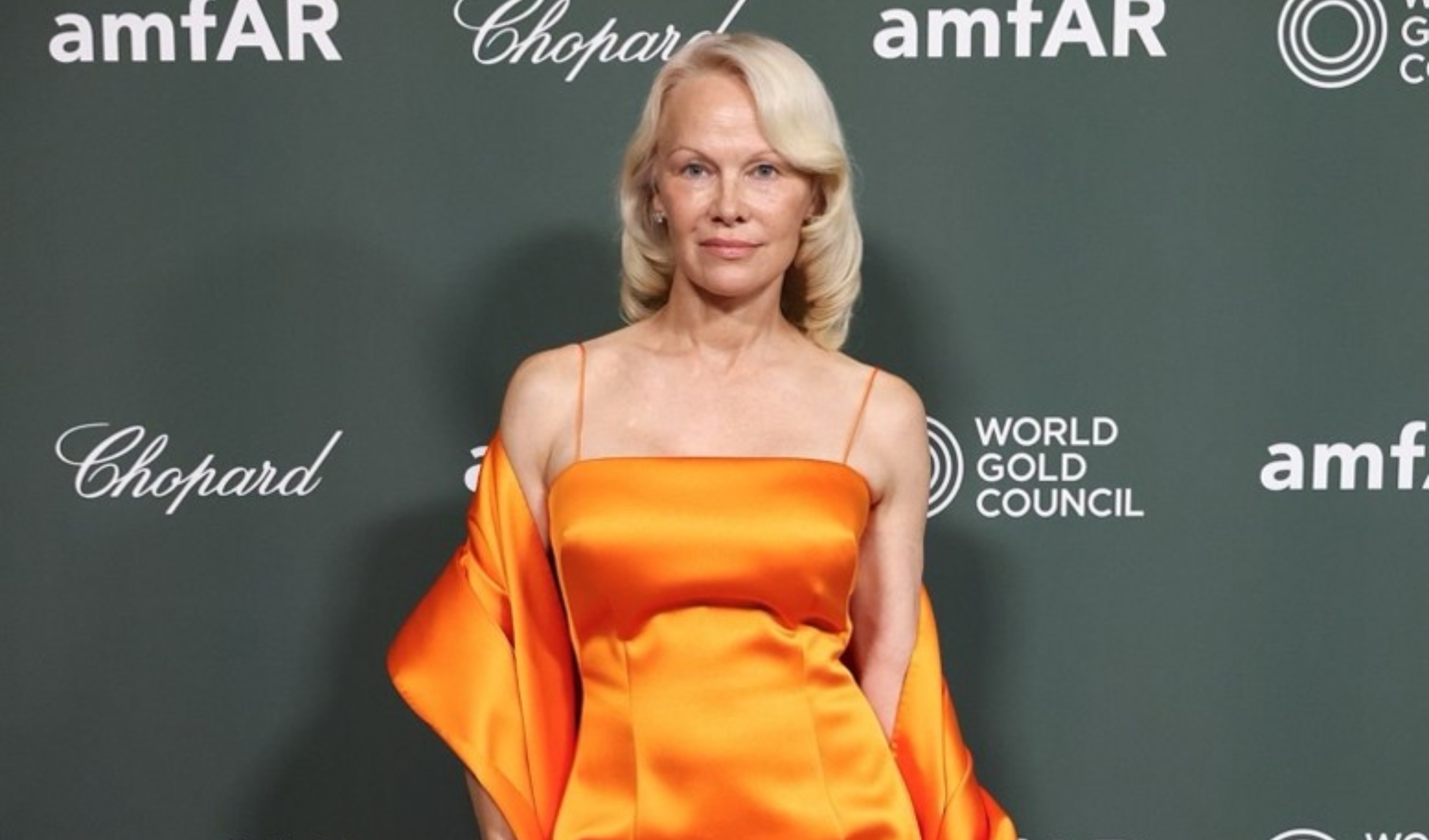H Pamela Anderson φόρεσε Calvin Klein Collection στο amfAR Venezia 2026 Gala